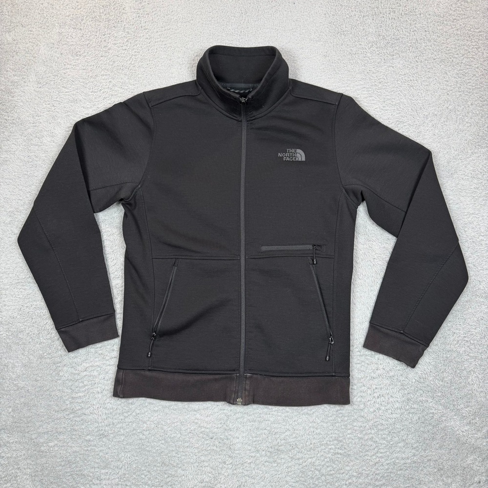 The North Face Mens Black Softshell Full Zip Mock Neck Jacket Small S/P
